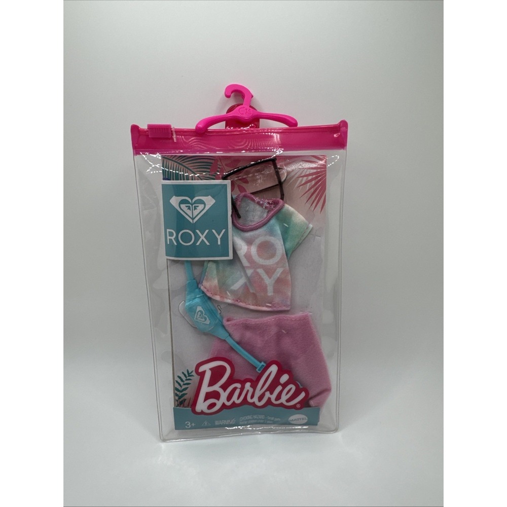 Barbie Roxy Summer Fashion Pack Tie Dye Shirt Skirt Fanny Pack Sunglasses New